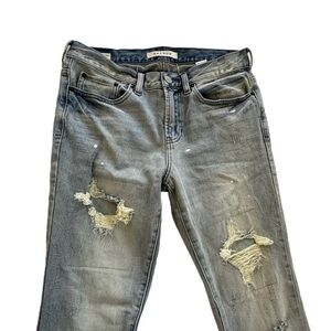 Men's PACSUN Light Ripped Stacked Skinny Jeans 30 x 30